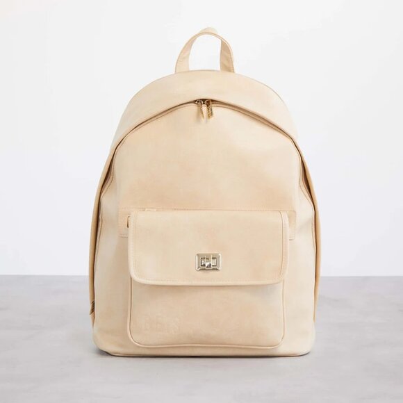 BEIS - The 2-in-1 Faux Leather Backpack In Beige - Picture 1 of 16